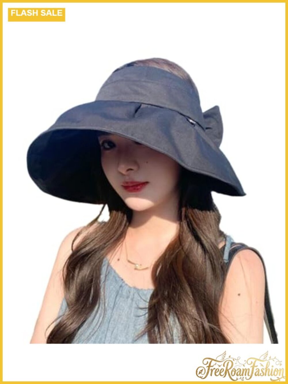 Wide Brim Cotton Sun Visor Hat UPF 50+ Packable Beach Fishing Cap